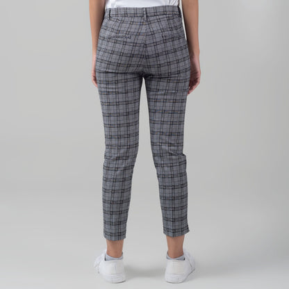 Benhill Celana Tartan Wanita "Narae"  Plaid Pants Kotak Grey 262-32282