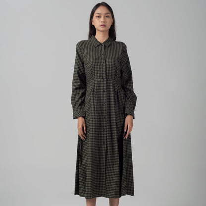 Benhill Gamis Wanita Flannel Lengan Panjang Kotak Hijau 1158-11H30