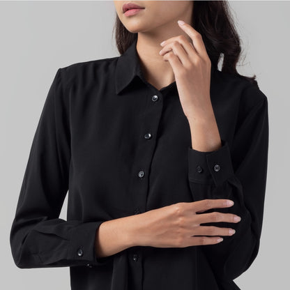 Benhill Kemeja Wanita " Mina" Tops Lengan Panjang Black 995-2920O