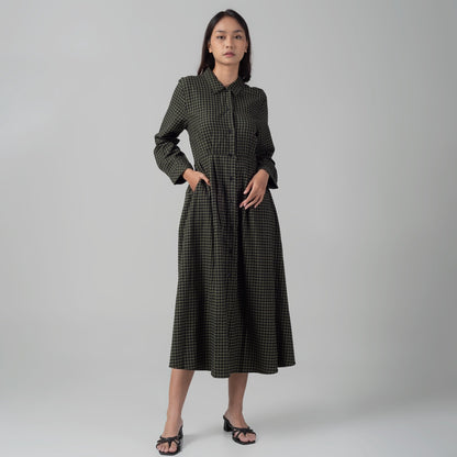 Benhill Gamis Wanita Flannel Lengan Panjang Kotak Hijau 1158-11H30