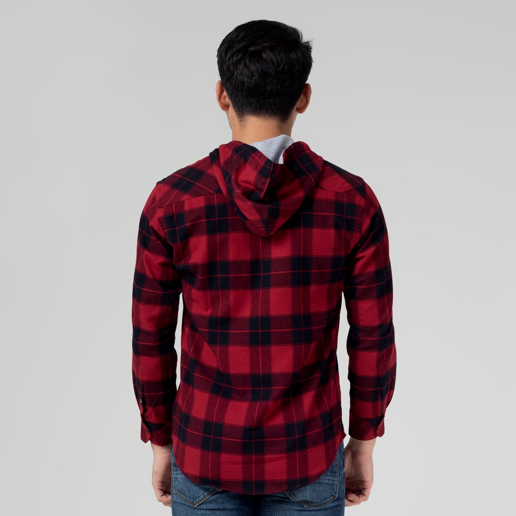 Benhill Hoodie Flannel Kotak Merah 29485-11438