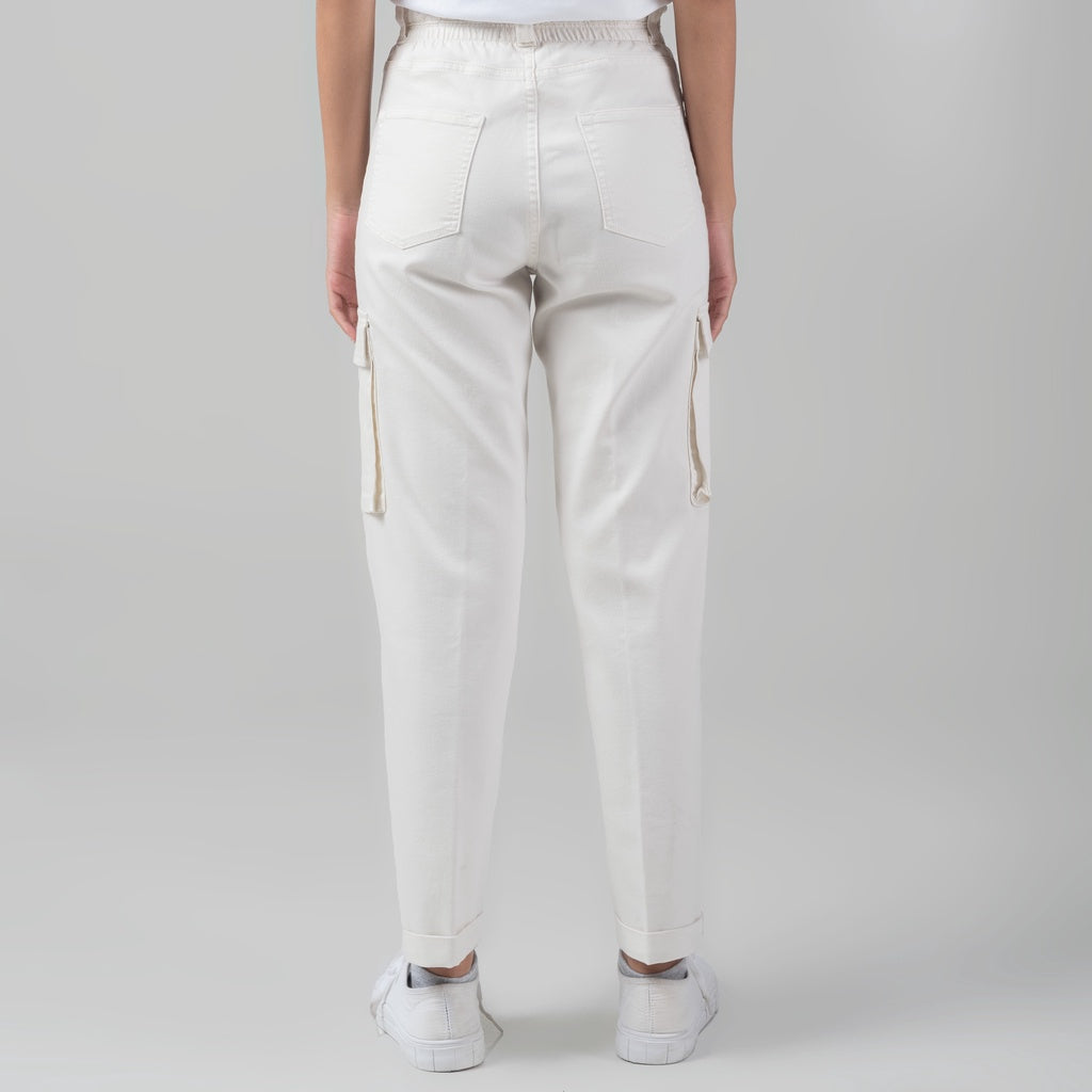Benhill "Miso" Celana Wanita High Waist Cargo Pants Off White A159-2210Y