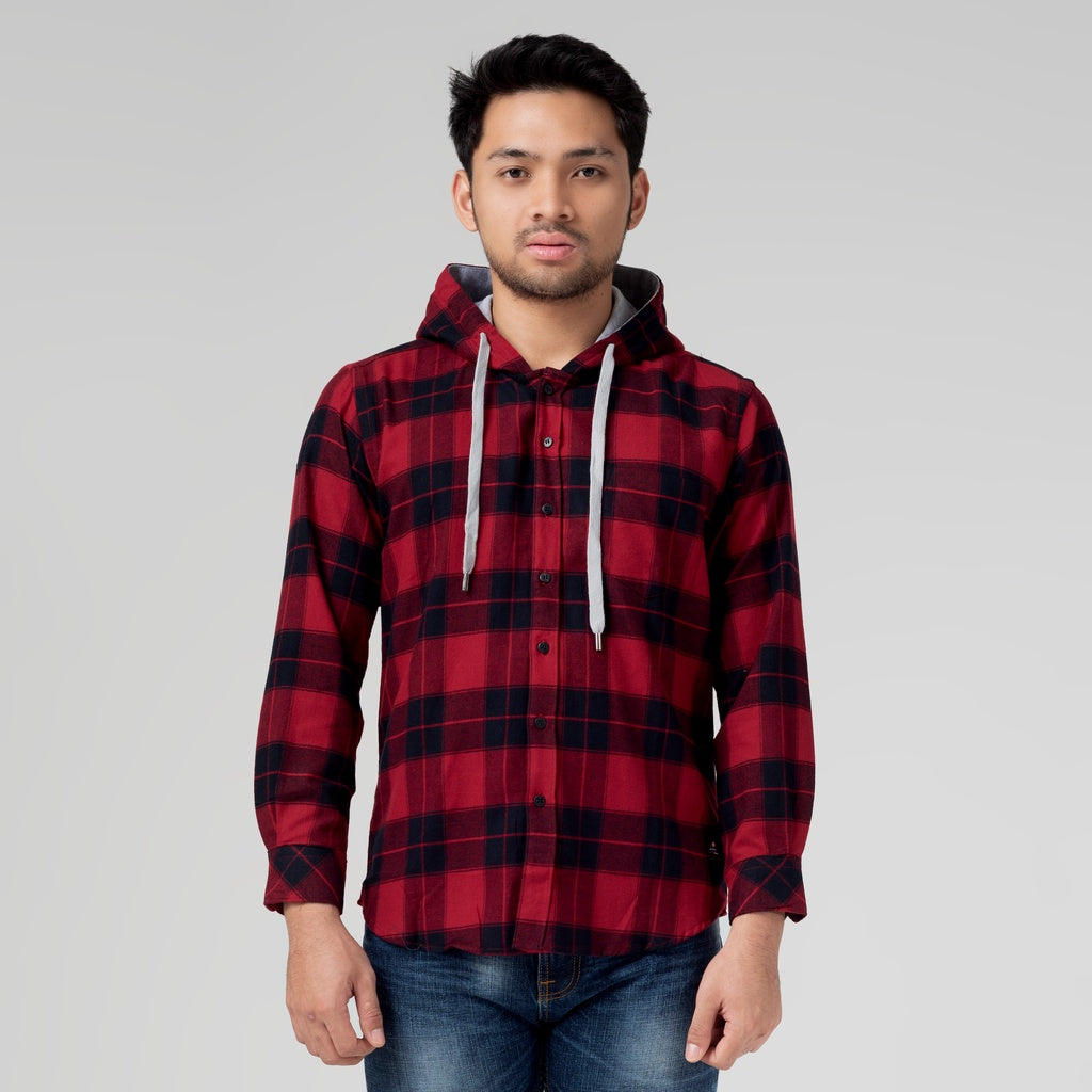 Benhill Hoodie Flannel Kotak Merah 29485-11438