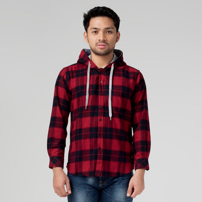 Benhill Hoodie Flannel Kotak Merah 29485-11438