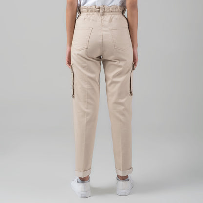 Benhill "Miso" Celana Wanita High Waist Cargo Pants Cream A158-2290Y