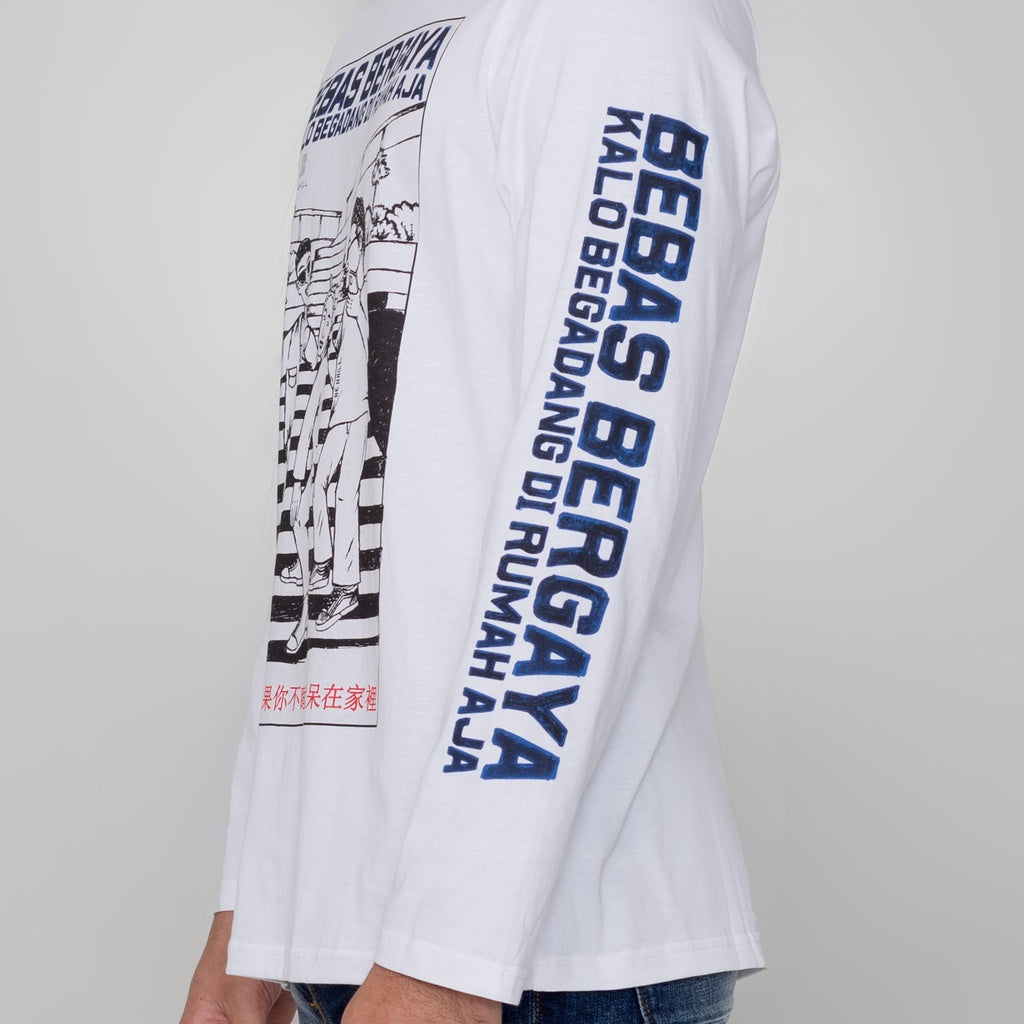 Benhill X Senikanji - T-Shirt Cotton 20s Combed Panjang Putih A50-29172