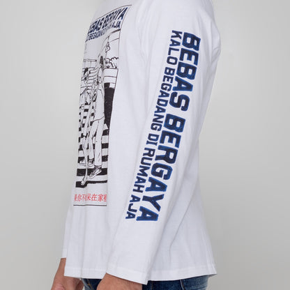 Benhill X Senikanji - T-Shirt Cotton 20s Combed Panjang Putih A50-29172