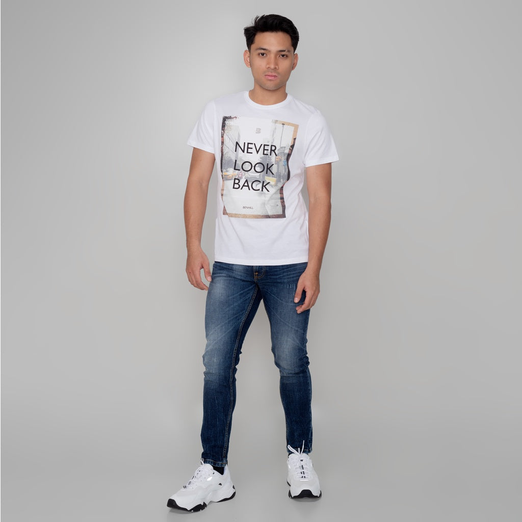 Benhill T-shirt New Logo Collection Katun 30s Combed Lengan Pendek Putih A02-A03-29168
