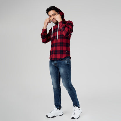 Benhill Hoodie Flannel Kotak Merah 29485-11438