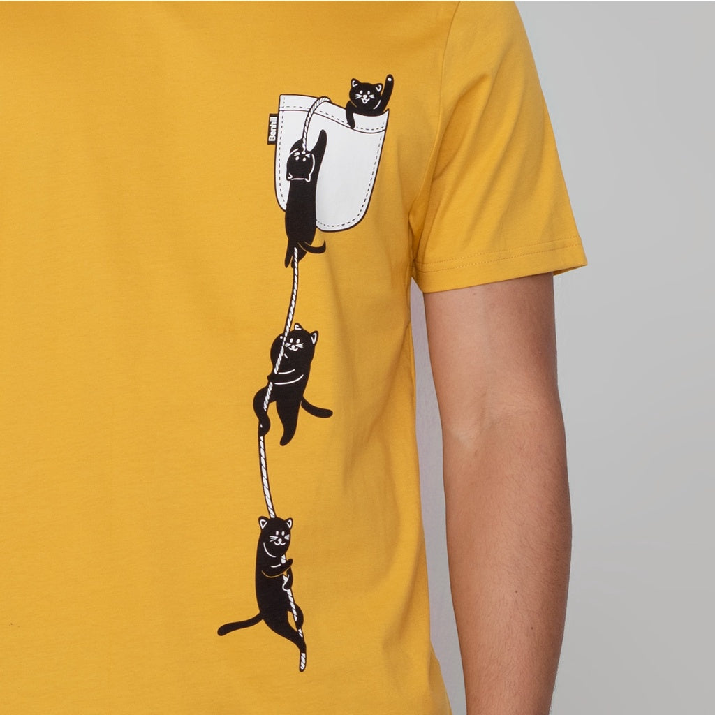 Benhill T-shirt Grafis Katun 30s Combed Lengan Pendek Kuning 494-495-29O68