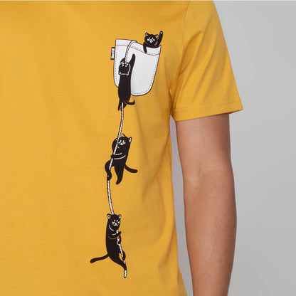 Benhill T-shirt Grafis Katun 30s Combed Lengan Pendek Kuning 494-495-29O68