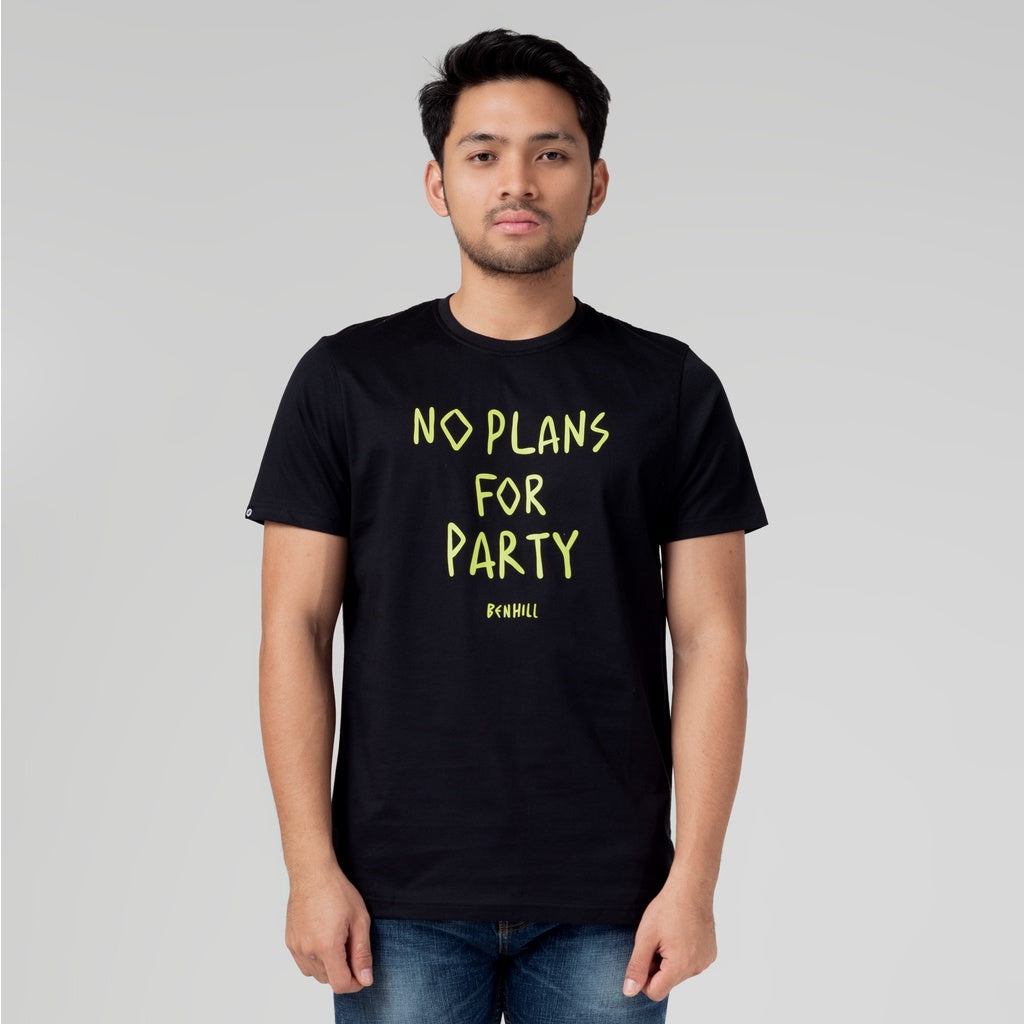 Benhill T-shirt Grafis Katun 30s Combed Lengan Pendek Hitam A32-A33-29268