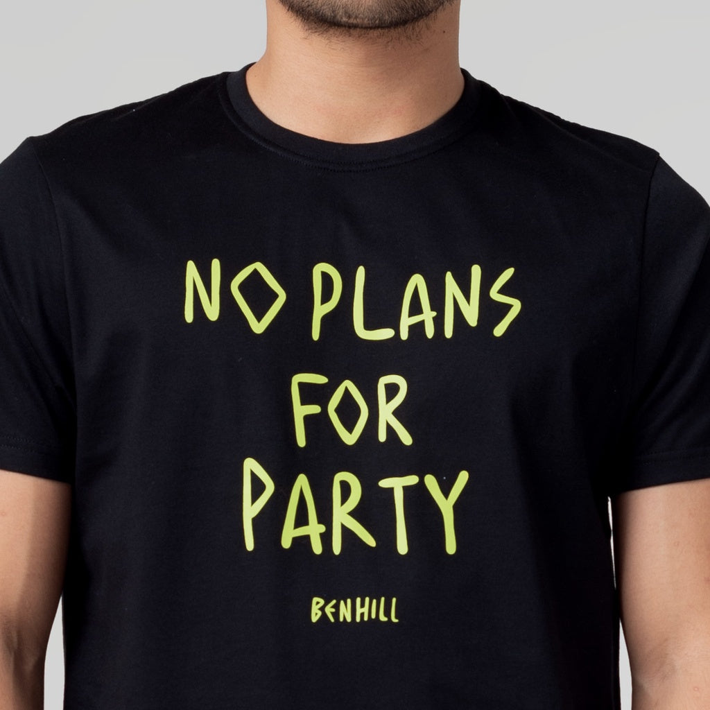 Benhill T-shirt Grafis Katun 30s Combed Lengan Pendek Hitam A32-A33-29268