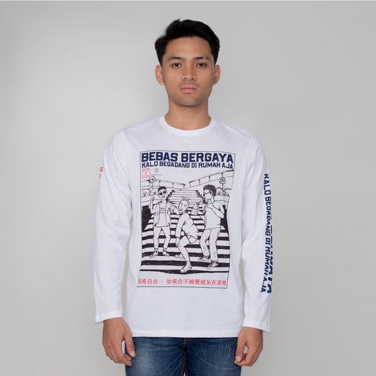 Benhill X Senikanji - T-Shirt Cotton 20s Combed Panjang Putih A50-29172