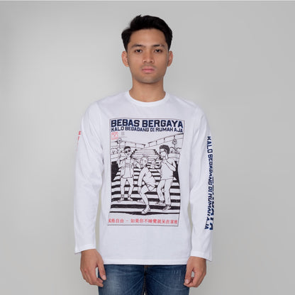 Benhill X Senikanji - T-Shirt Cotton 20s Combed Panjang Putih A50-29172