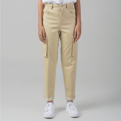 Benhill "Miso" Celana Wanita High Waist Cargo Pants Sand A162-2250Y
