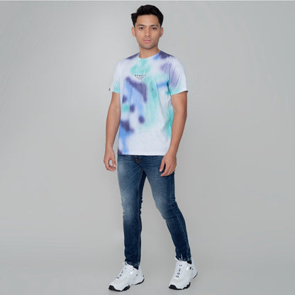 Benhill T-Shirt Tie dye Katun 30s Combed Lengan Pendek Biru 488-29168