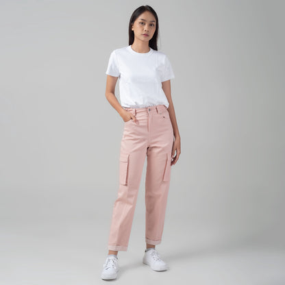 Benhill "Miso" Celana Wanita High Waist Cargo Pants Pink A160-22J0Y