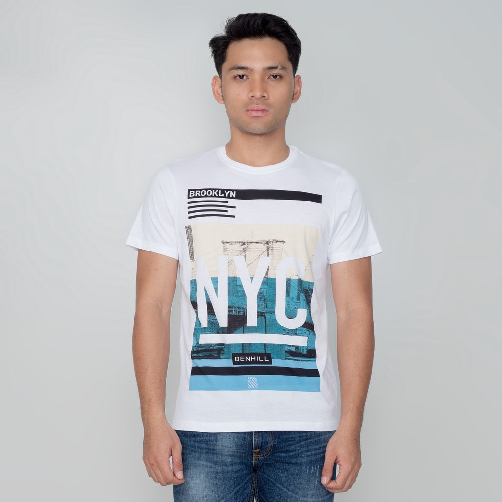 Benhill T-shirt New Logo Collection Katun 24s Combed Pendek White A18-29168