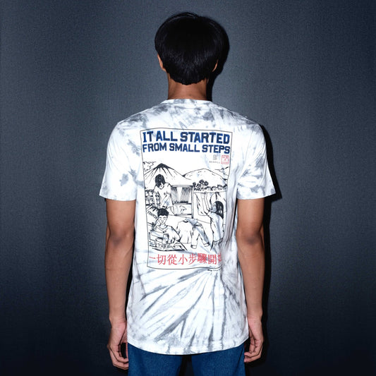 Benhill X Senikanji - T-Shirt Cotton 24s Combed Tiedye Pendek Putih 461-39168