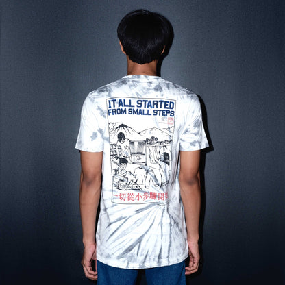 Benhill X Senikanji - T-Shirt Cotton 24s Combed Tiedye Pendek Putih 461-39168