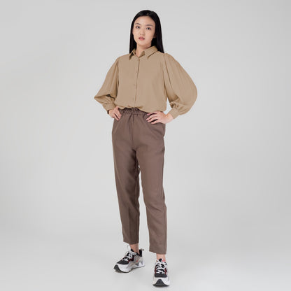 Benhill Kemeja Wanita " Seori" Tops Lengan Panjang Puff Cream A157-29579
