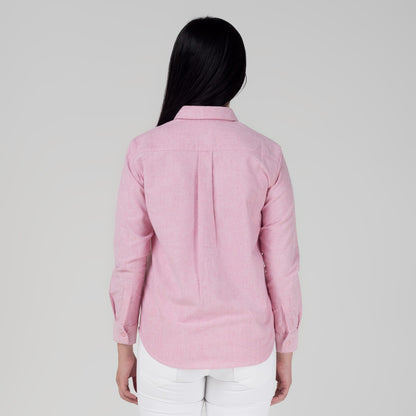 Benhill Kemeja Wanita " Mina" Tops Lengan Panjang Oxford Pink A149-13J0S