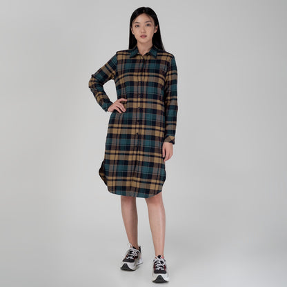 Benhill Kemeja Tunik Flannel Wanita Kotak Cream 1189-31G35