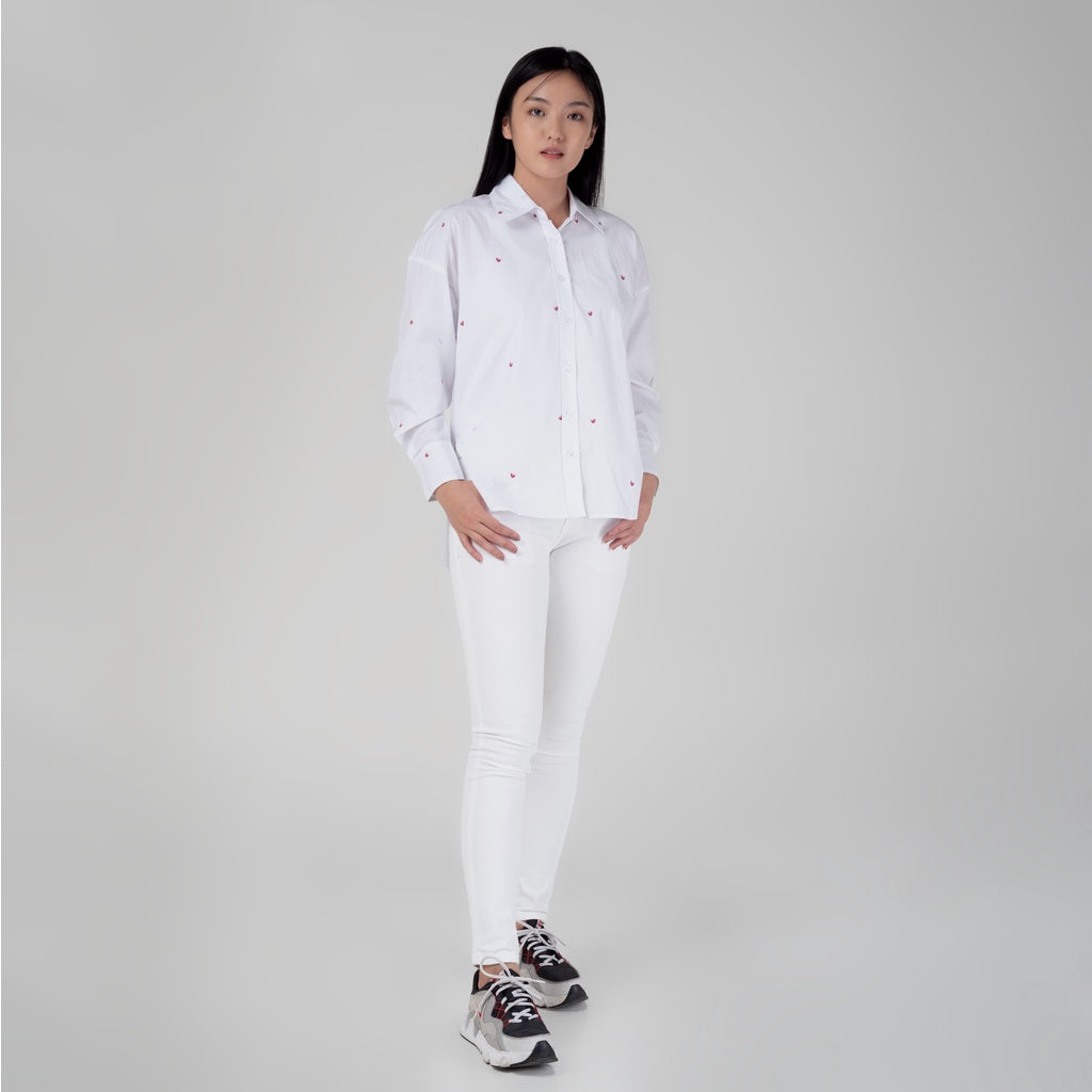 Benhill Kemeja Wanita Oversized White A150-1311A