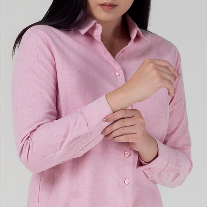 Benhill Kemeja Wanita " Mina" Tops Lengan Panjang Oxford Pink A149-13J0S