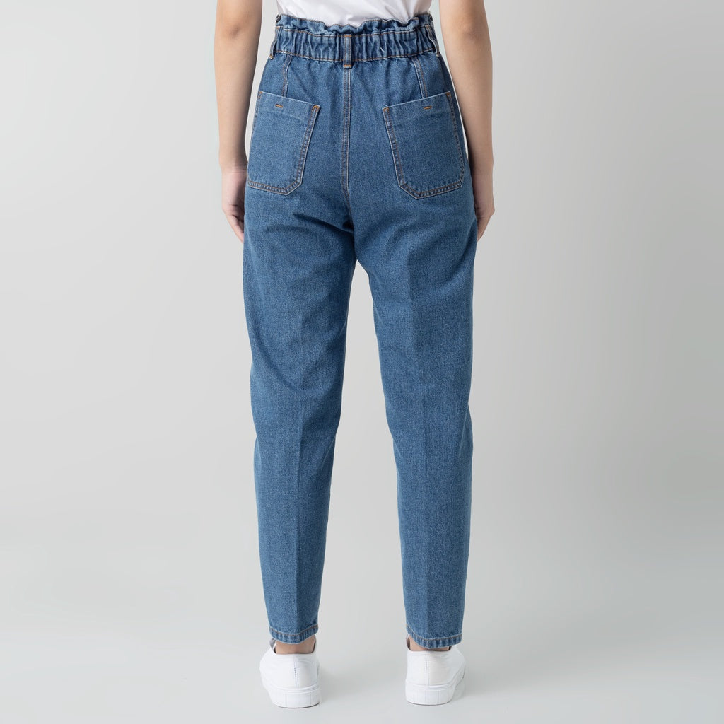 Benhill "Yeji" Celana Wanita High Waist Medium Blue A193-2930F