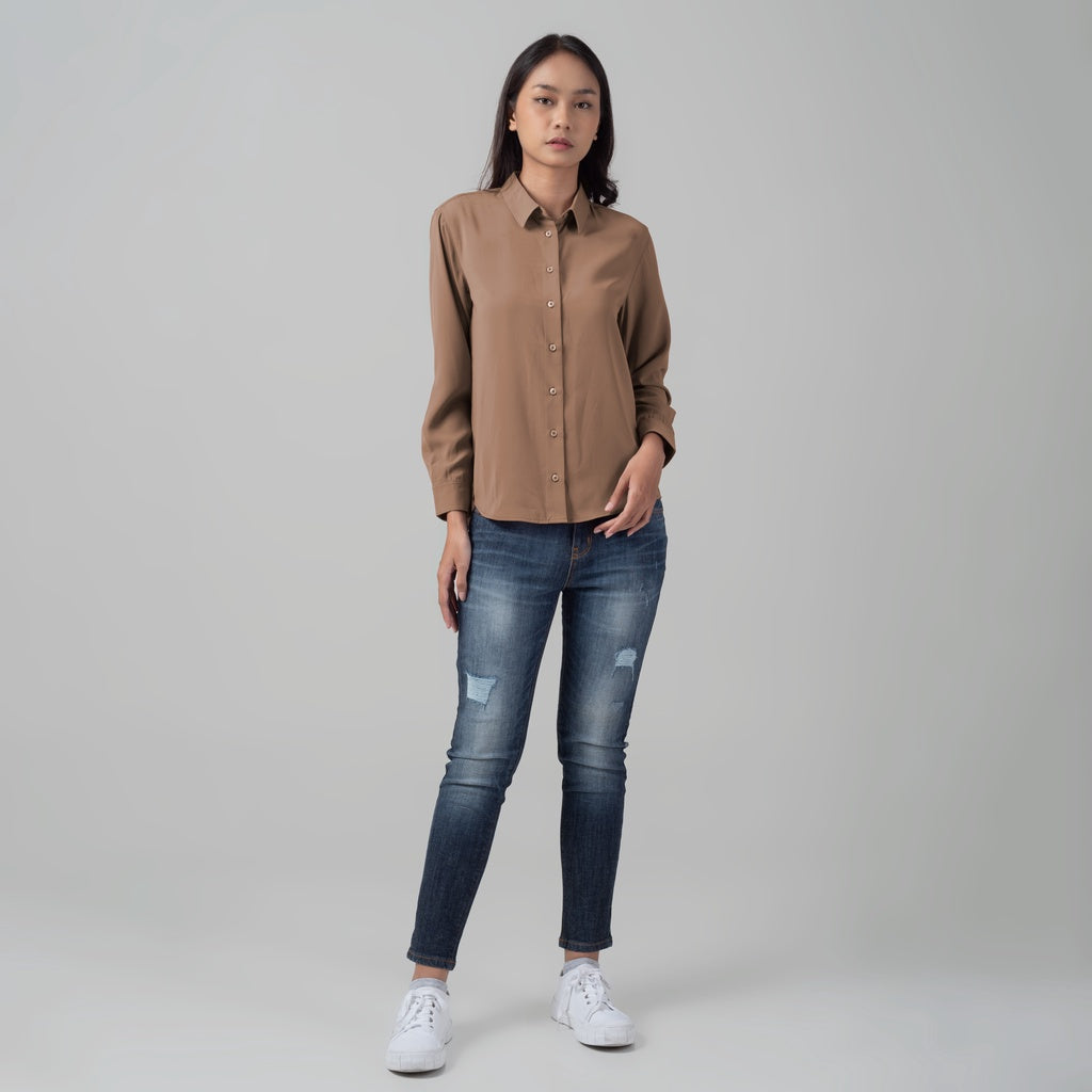 Benhill Kemeja Wanita " Mina" Tops Lengan Panjang Milo 998-2950O