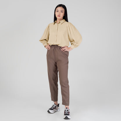 Benhill Kemeja Wanita " Seori" Tops Lengan Panjang Puff Cream A156-29979