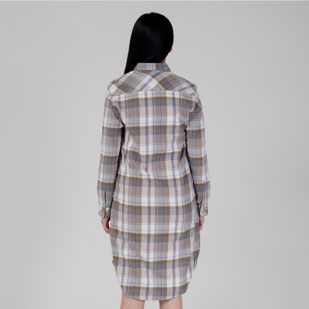 Benhill Kemeja Tunik Flannel Wanita Kotak Abu 1183-11635