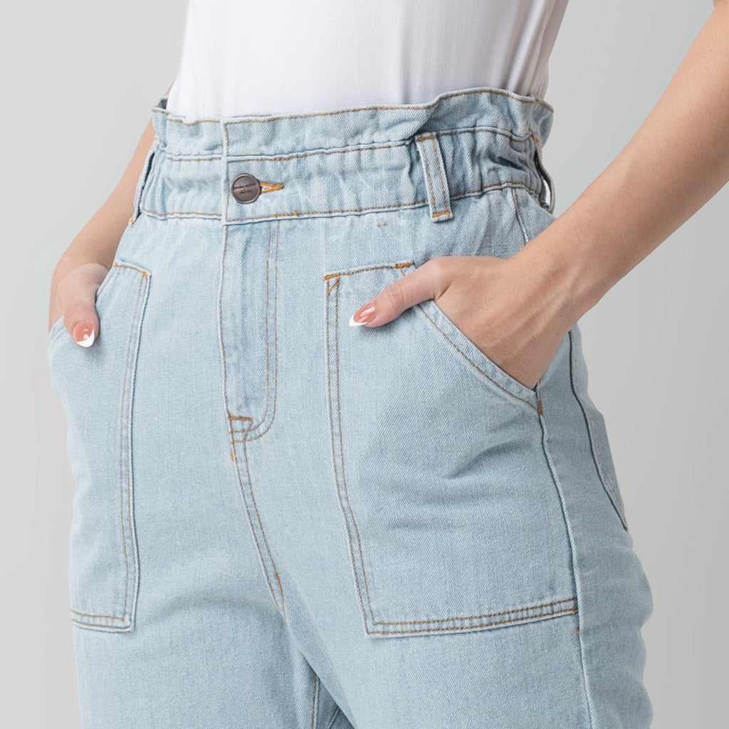 Benhill "Yeji" Celana Wanita High Waist Light Blue A194-2930F