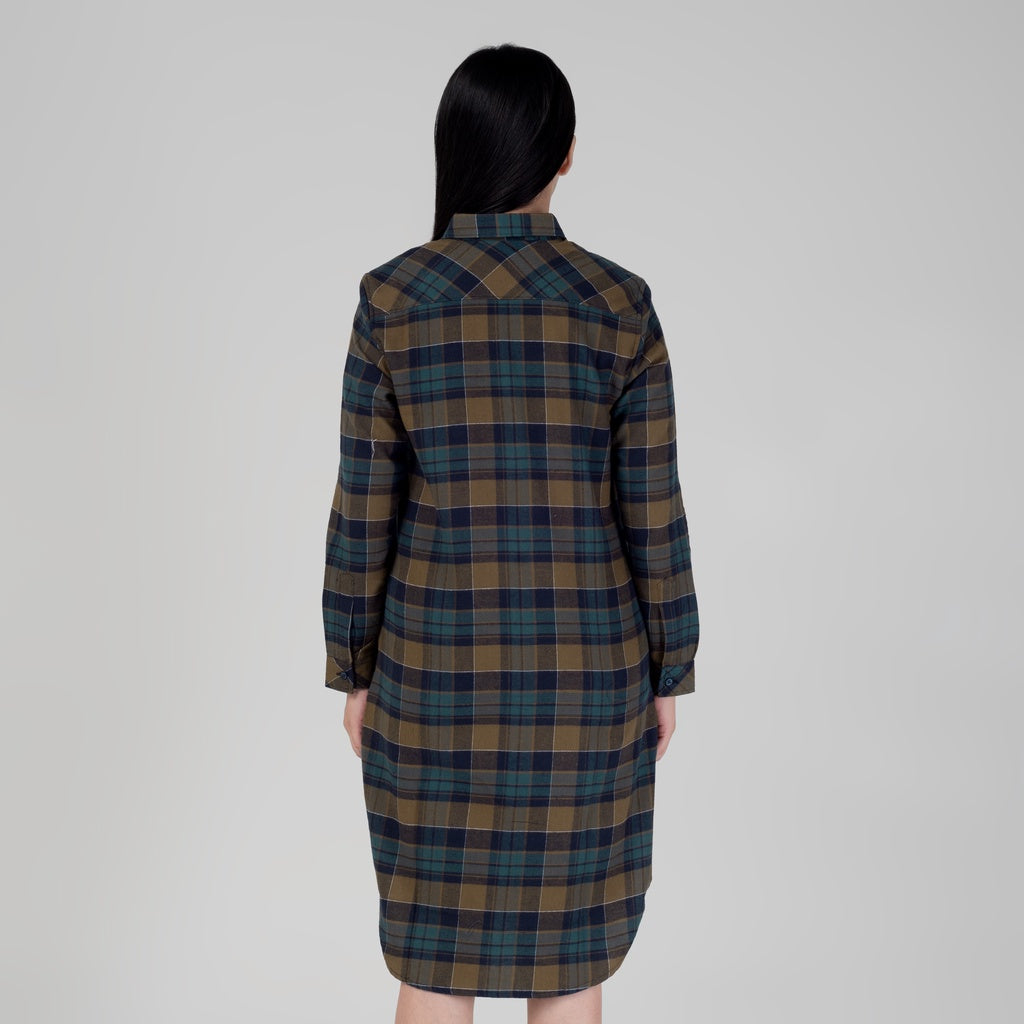 Benhill Kemeja Tunik Flannel Wanita Kotak Hijau 1175-11G35