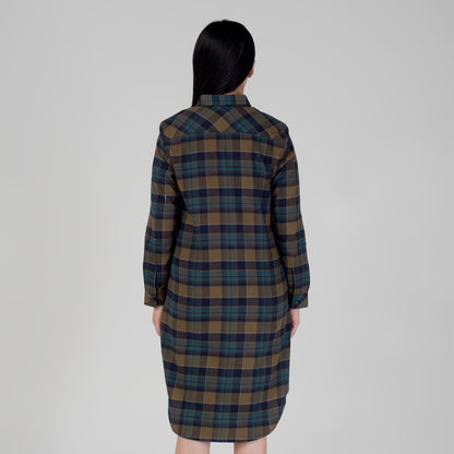 Benhill Kemeja Tunik Flannel Wanita Kotak Hijau 1175-11G35