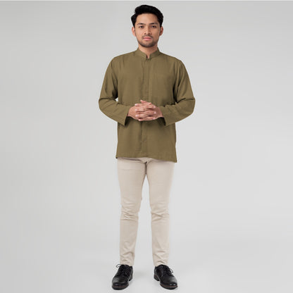 Benhill Kemeja Koko Pria "Tenun Sultan" Cotton Dobby Lengan Panjang Walnut 29928-29-36E09