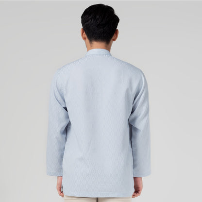 Benhill Kemeja Koko Pria "Tenun Sultan" Cotton Dobby Lengan Panjang Dusty Blue 29247-48-36309