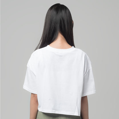 Benhill T-shirt Crop Top Oversized White 612-29186