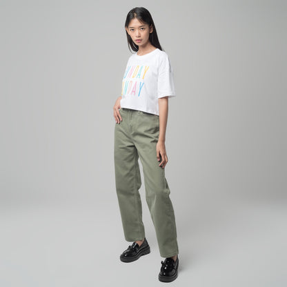 Benhill T-shirt Crop Top Oversized White 607-29186