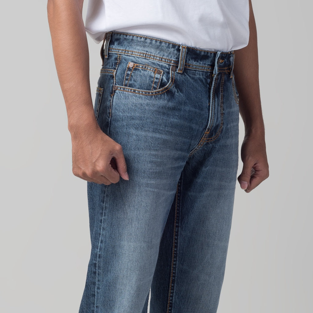 Benhill Premium Denim Pants Relaxed Fit Medium Blue Wash 29652-3231F