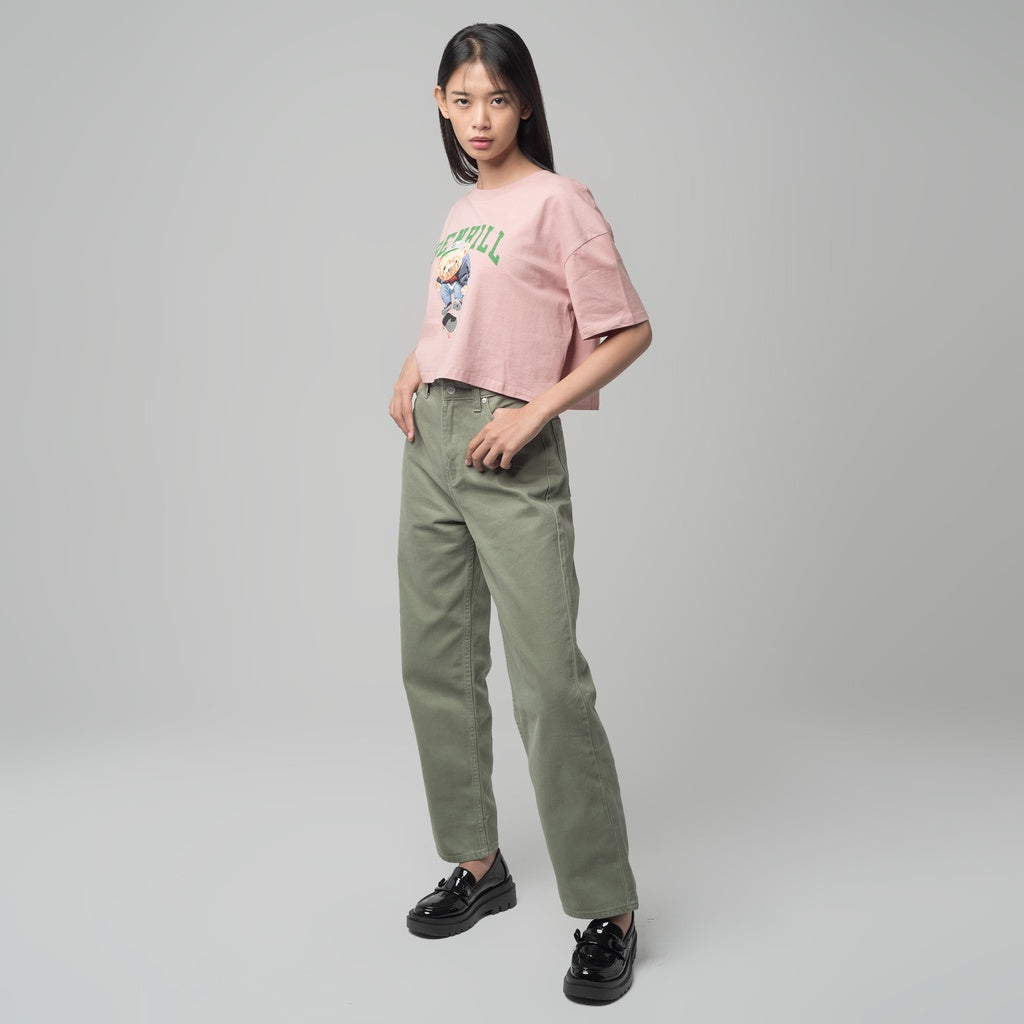 Benhill T-shirt Crop Top Oversized Dusty Pink 613-29J86