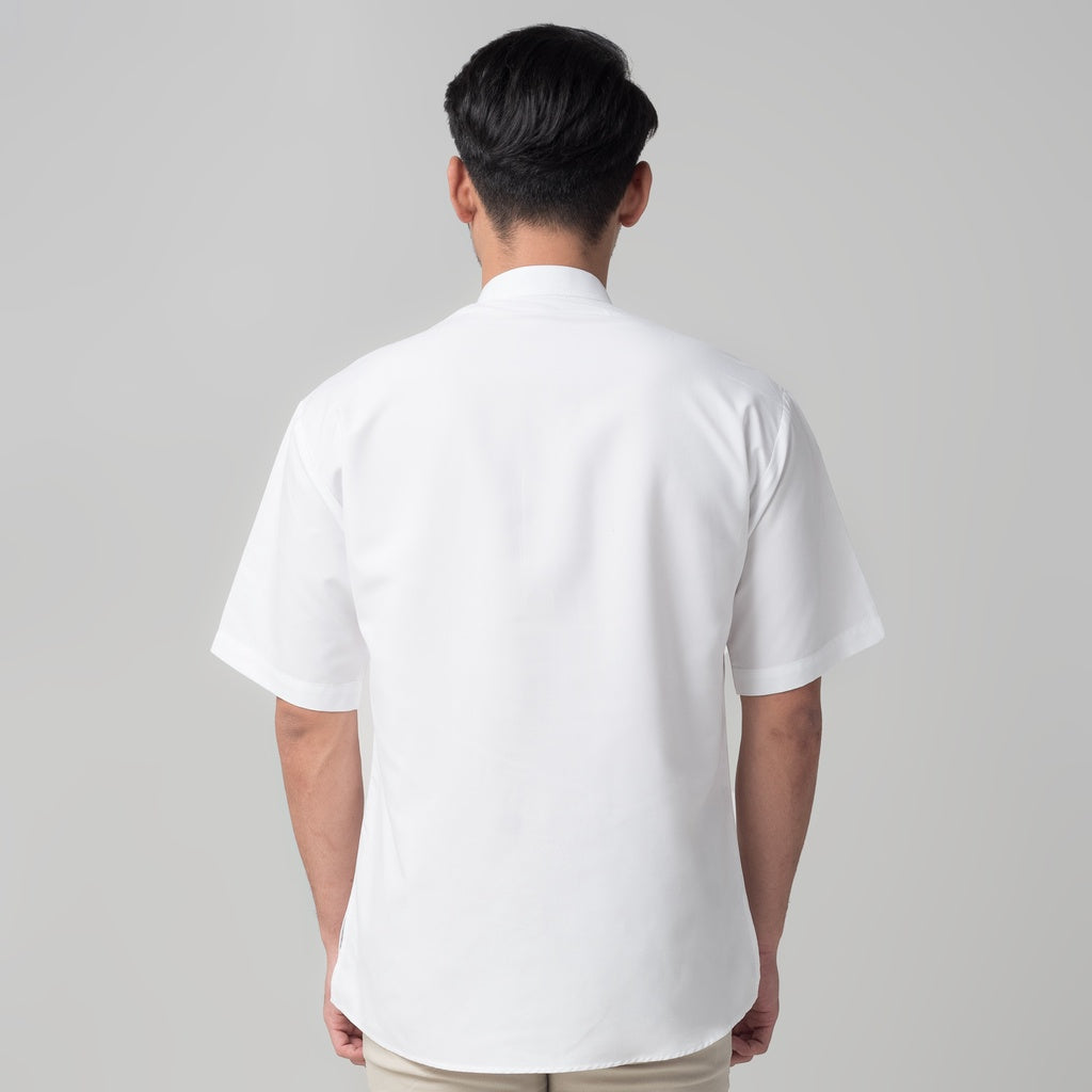 Benhill Kemeja Pria Koko Qurta Lengan Pendek Putih 29952-3211H