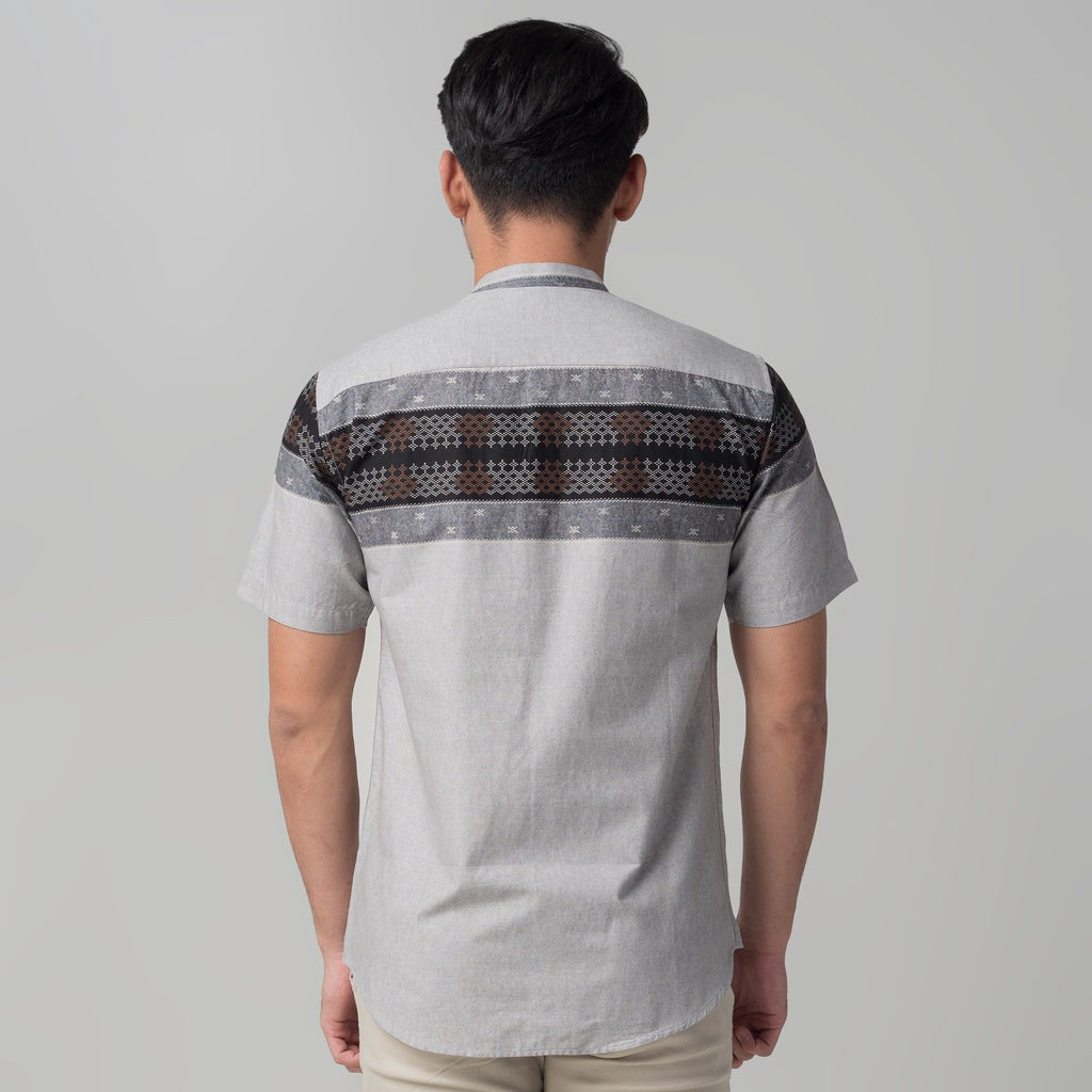 Benhill Kemeja Koko Pria Cotton Printing Lengan Pendek Abu 29819-20-21-46610
