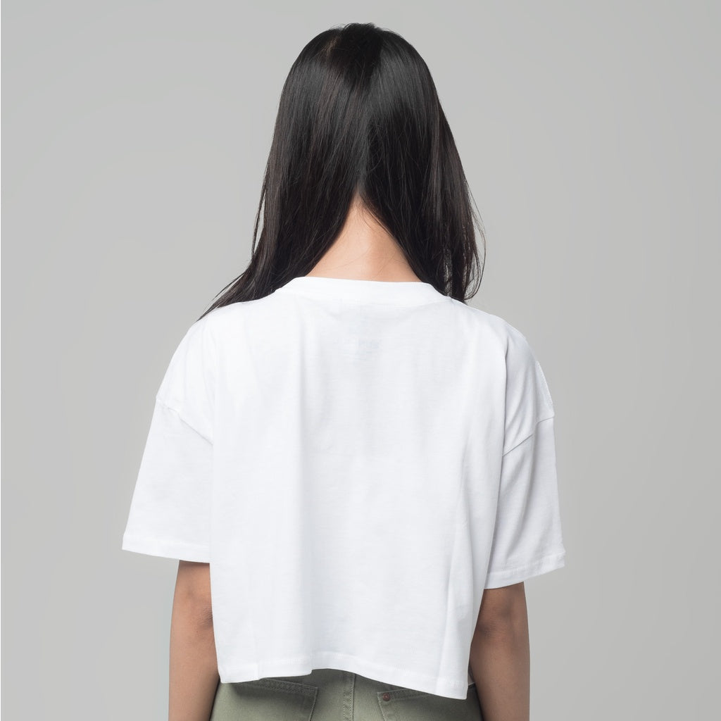 Benhill T-shirt Crop Top Oversized White 607-29186