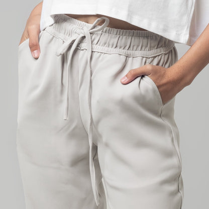 Benhill "Haru" Celana Wanita Tapered Pinggang Karet Grey A144-A145-1960V