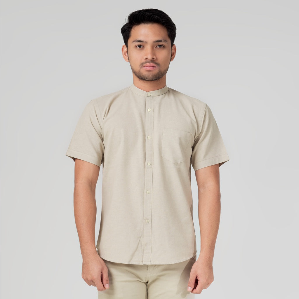 Benhill Kemeja Koko Pria Linen Polos Lengan Pendek Cream 28151-16910