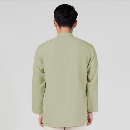 Benhill Kemeja Koko Pria "Tenun Sultan" Cotton Dobby Lengan Panjang Sage Green 29251-52-36709