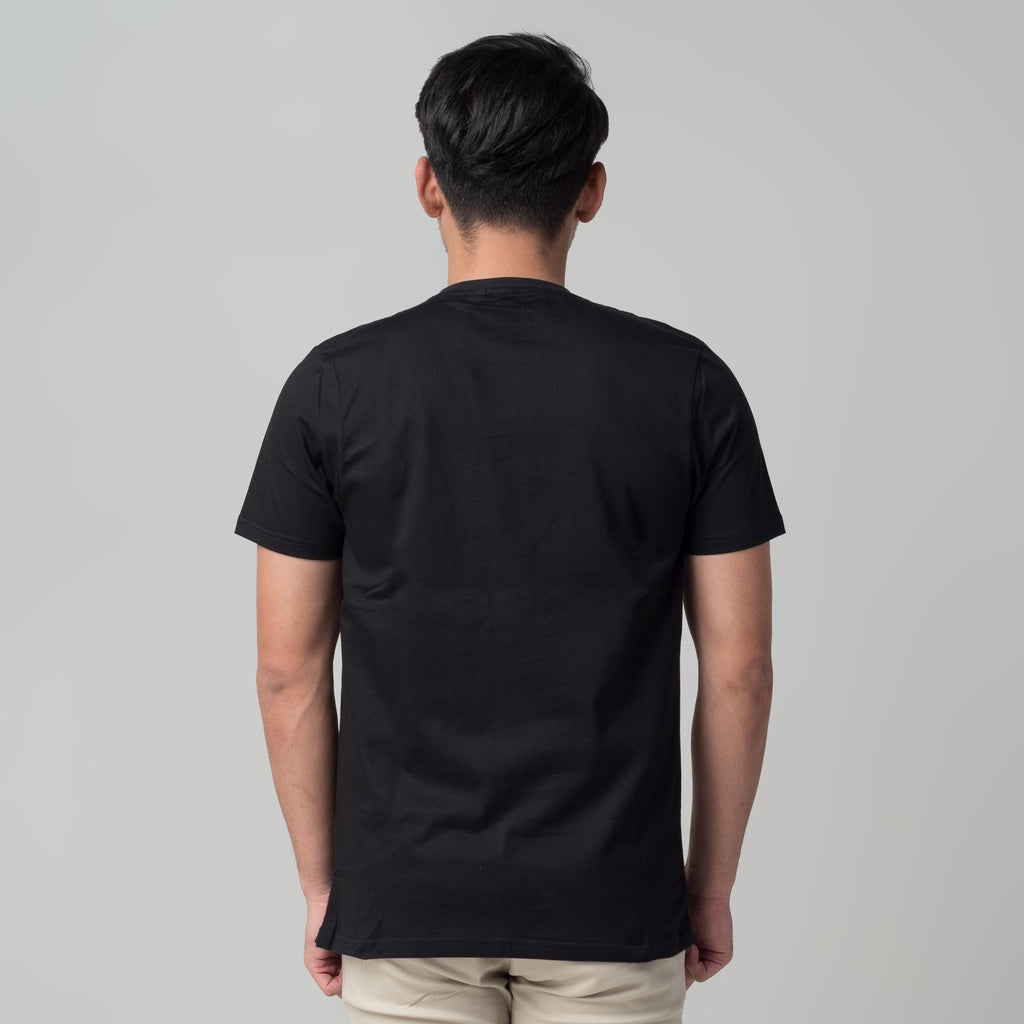 Benhill T-shirt Kaos Pria Grafis Katun 30s Combed Lengan Pendek Hitam A10-A11-29268